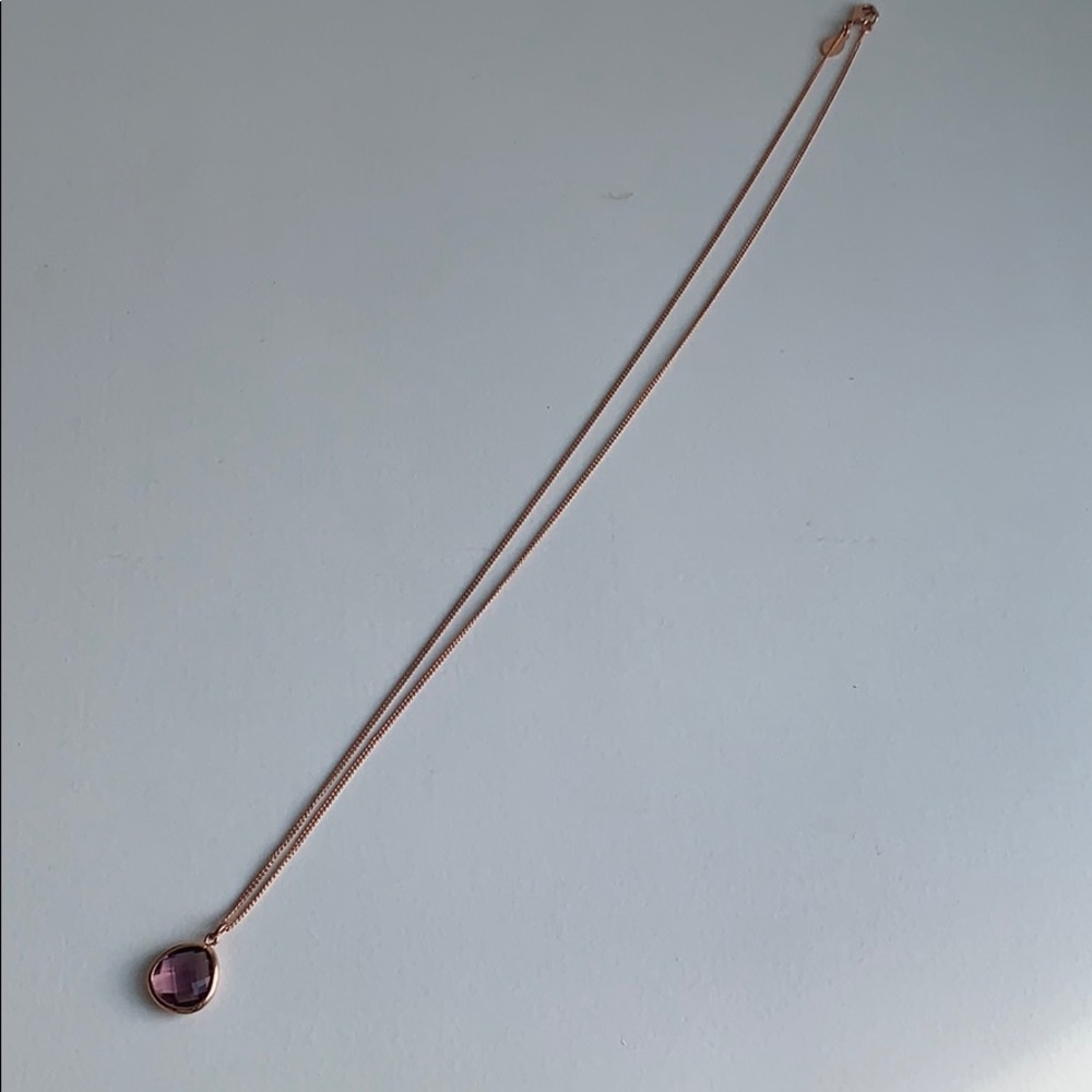 Express Long Rose Gold Pendant Necklace